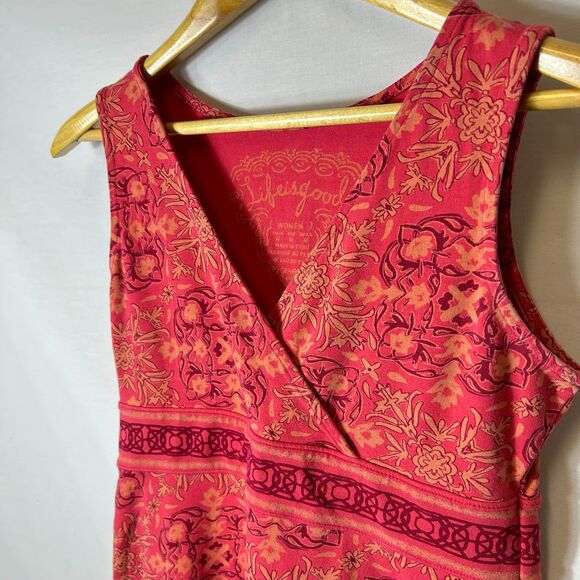 Life Is Good Orange Geo Print Sleeveless Surplice V-Neck Active Mini Dress Sz 4 - Picture 4 of 11